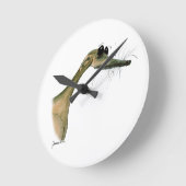 WHIPPET犬、贅沢なfernandes ラウンド壁時計 (傾斜)