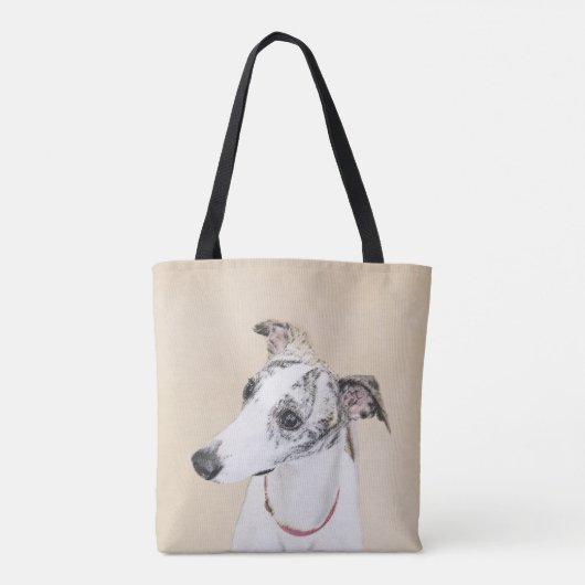 Whippet、英語Whippetのスナップ、犬brindle、白子犬 トートバッグ (裏面)