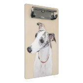 Whippet、英語Whippetのスナップ、犬brindle、白子犬 ミニクリップボード (アングル)
