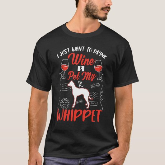 Whippet And Wine Tシャツ (正面)