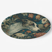 Whippet Brindle and White William Morris Style ペーパープレート (アングル)