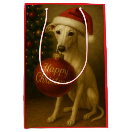 Whippet Christmas gift bag ミディアムペーパーバッグ