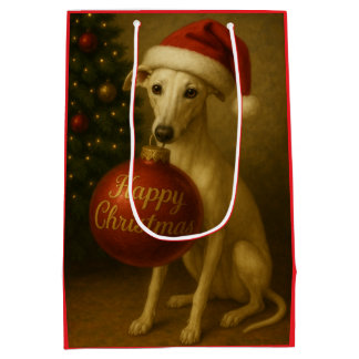 Whippet Christmas gift bag  ミディアムペーパーバッグ