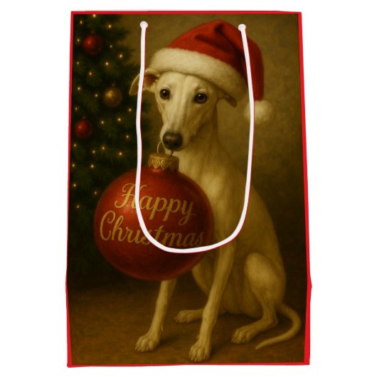 Whippet Christmas gift bag ミディアムペーパーバッグ (裏面)
