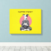 Whippet Coffee Time – Quirky Vintage Dog  キャンバスプリント (インサイチュ (ウッドフロア))