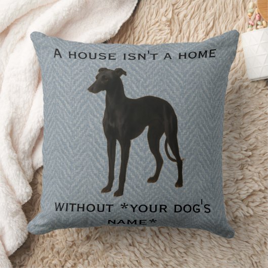 Whippet cushion 'A House isn't a home without ...' クッション (ブランケット)