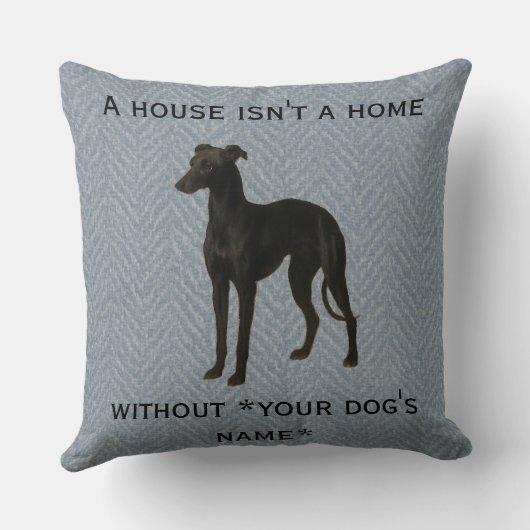 Whippet cushion 'A House isn't a home without ...' クッション (裏面)