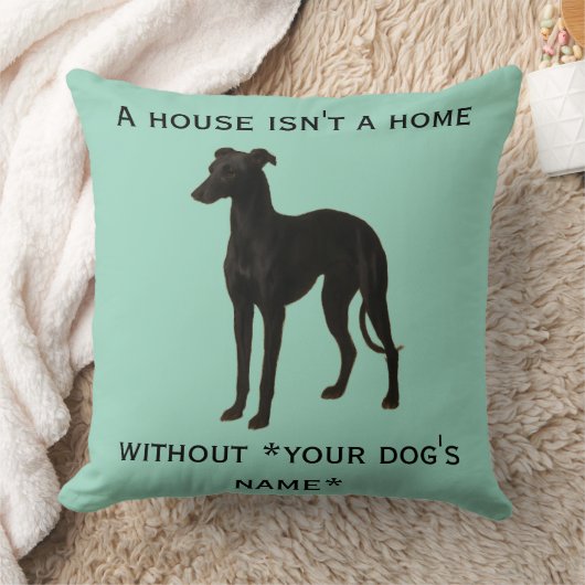 Whippet cushion 'A House isn't a home without ...' クッション (ブランケット)