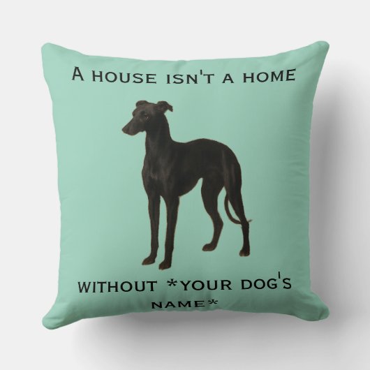 Whippet cushion 'A House isn't a home without ...' クッション (裏面)