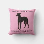 Whippet cushion 'A House isn't a home without ...' クッション (正面)