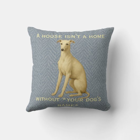 Whippet cushion 'A House isn't a home without ...' クッション (裏面)