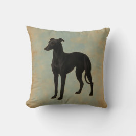 Whippet dog cushion home decor vintage クッション
