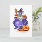 Whippet Dog with witch hat Candy Pumpkin Halloween シーズンカード (スタンド正面)
