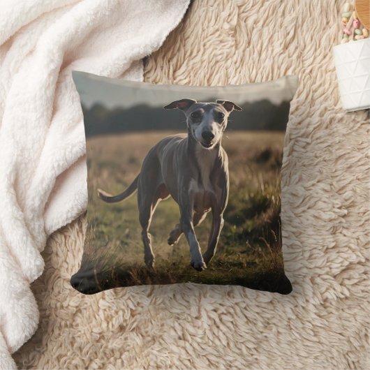 Whippet Elegant Throw Pillow クッション (ブランケット)