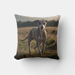 Whippet Elegant Throw Pillow クッション