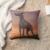 Whippet Elegant Throw Pillow クッション (ブランケット)