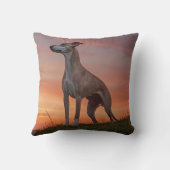 Whippet Elegant Throw Pillow クッション (裏面)