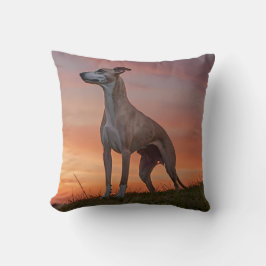 Whippet Elegant Throw Pillow クッション