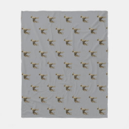 Whippet fleece blanket with grey background フリースブランケット