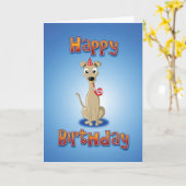whippet - hat&whistle -ハッピーバースデー カード (黄色い花)