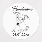Whippet Minimalist Line Art personalized dog brand ラベル (デザイン1)
