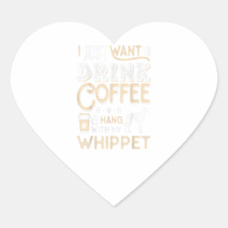 Whippet Mom Dad Coffee I Just Want Hang Drink ハートシール