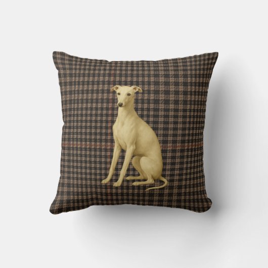 Whippet tartan / plaid / tweed cushion クッション (裏面)