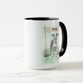 Whippet Watercolor Personalized Dog マグカップ (正面右)