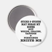 Whips Chainsタトゥー&ピアシング私を興奮 マグネット (正面/裏面)