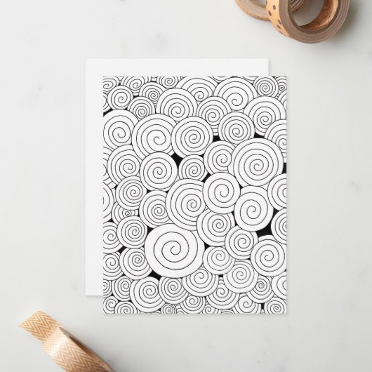 Whirl & Wonder – Colorable Flat Note Card ノートカード (正面/裏面インサイチュ)