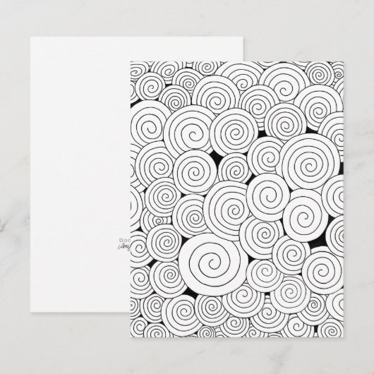 Whirl & Wonder – Colorable Flat Note Card ノートカード (正面/裏面)