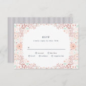 Whirlwindフローラ結婚式RSVPカード 出欠カード (正面/裏面)