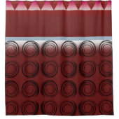 Whirlwind Ruby:ジオメトリックシャワーモダンカーテン シャワーカーテン (正面)