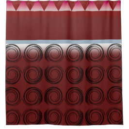 Whirlwind Ruby：ジオメトリックシャワーモダンカーテン シャワーカーテン