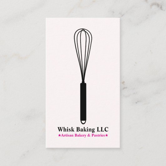 Whisk Chef & Caterer at the Bakery | Blush & Gold 名刺 (正面)