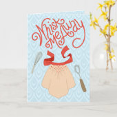 Whisk Me Away - Retro Baking Humor カード (黄色い花)