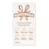 Whisk Spoon Bakery Allergy Alert Baked Goods Food ラベル (正面)