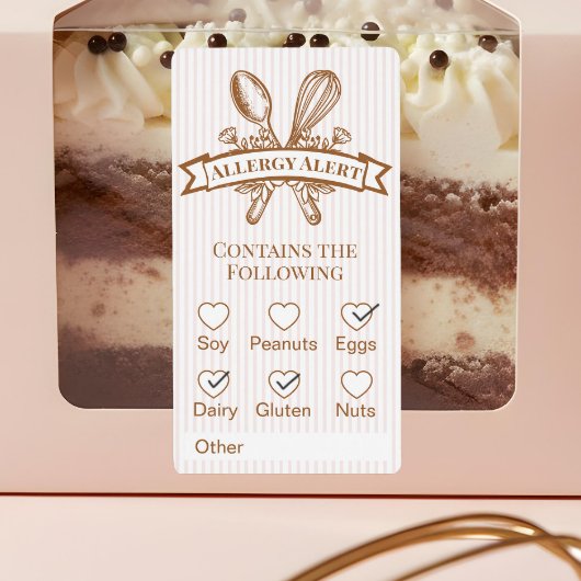 Whisk Spoon Bakery Allergy Alert Baked Goods Food ラベル