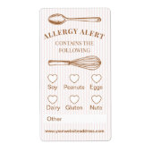 Whisk Spoon Bakery Allergy Alert Baked Goods Food ラベル (正面)