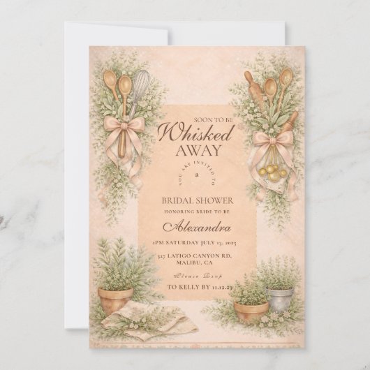Whisked Away Baking Bridal Shower 招待状 (正面)
