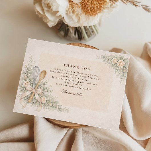 Whisked Away Rustic Baking Bridal Shower サンキューカード