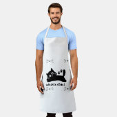Whisker Goals Cat Silhouette エプロン (着用した状態)