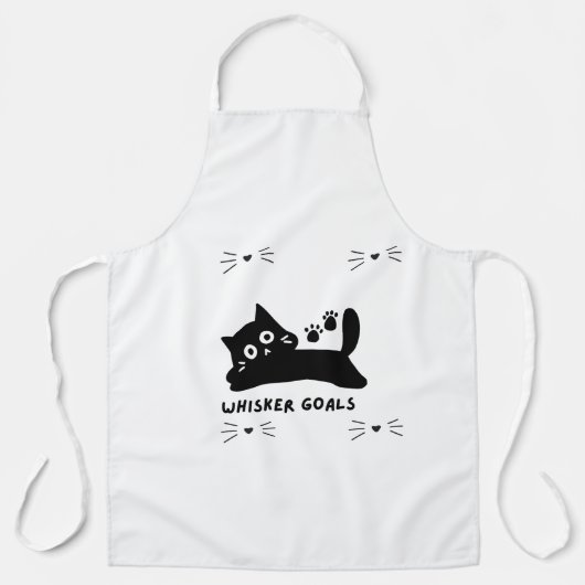 Whisker Goals Cat Silhouette エプロン (正面)