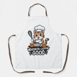 Whisker-Lickin’ Good Funny Cooking Tabby Cat Baker エプロン