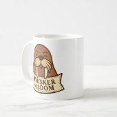 Whisker Wisdom Cute Jovial Walrus Mascot Cartoon コーヒーマグカップ (正面左)