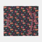 Whisker Wonderland フリースブランケット (正面(横))