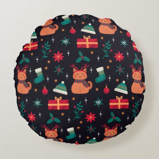 Whisker Wonderland ラウンドクッション (正面)