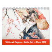 Whiskered Elegance – Geisha Cats in Bloom カレンダー (カバー)