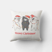 Whiskered Wonderland “Meowy Christmas” Cat Pillow  クッション (裏面)