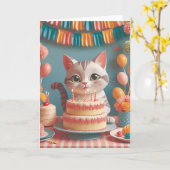 Whiskers and Cake カード (黄色い花)